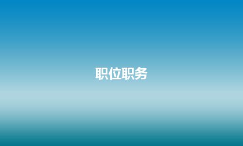 职位职务 职位职务