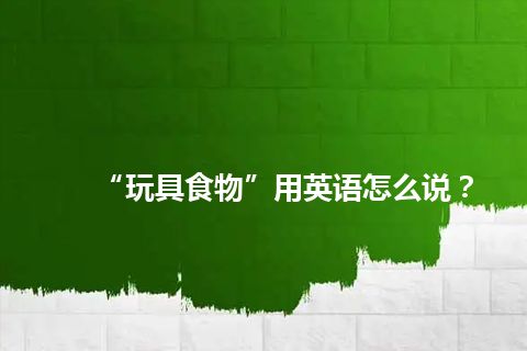 “玩具食物”用英语怎么说? “玩具食物”用英语怎么说?