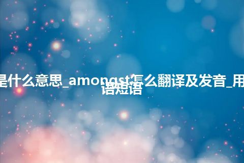 amongst是什么意思_amongst怎么翻译及发音_用法_例句_英语短语