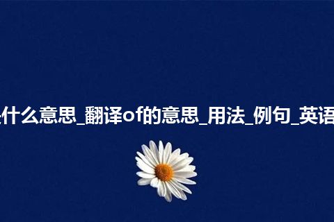 of是什么意思_翻译of的意思_用法_例句_英语短语