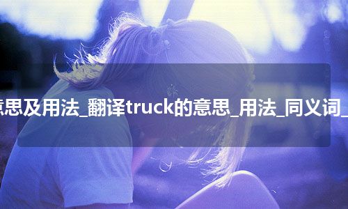 truck是什么意思及用法_翻译truck的意思_用法_同义词_例句_英语短语