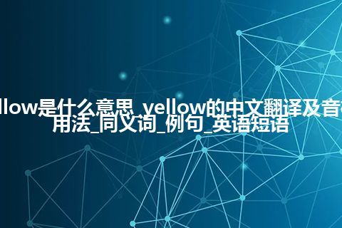 yellow是什么意思_yellow的中文翻译及音标_用法_同义词_例句_英语短语