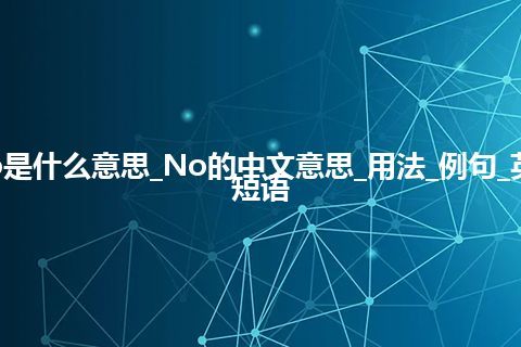No是什么意思_No的中文意思_用法_例句_英语短语
