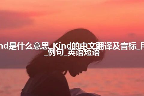 Kind是什么意思_Kind的中文翻译及音标_用法_例句_英语短语