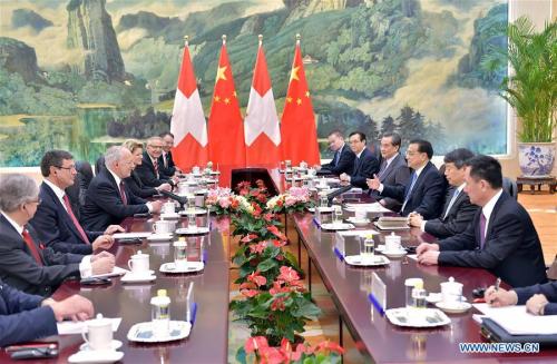 中国与瑞士誓将升级合作关系