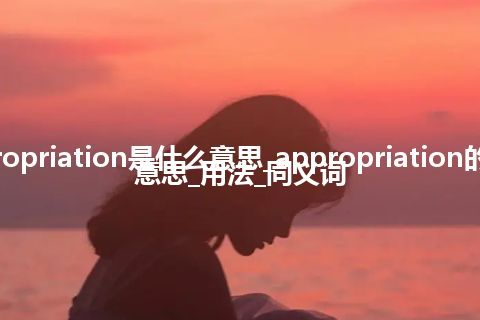 appropriation是什么意思_appropriation的中文意思_用法_同义词