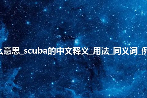 scuba是什么意思_scuba的中文释义_用法_同义词_例句_英语短语