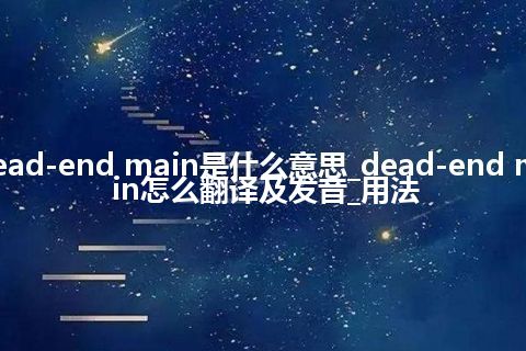 dead-end main是什么意思_dead-end main怎么翻译及发音_用法