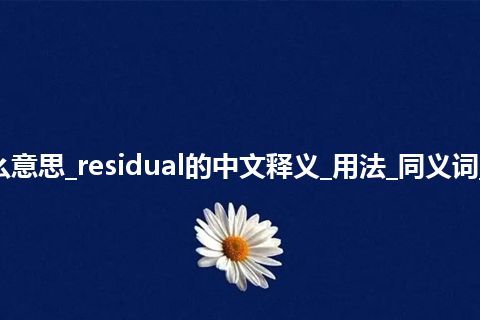 residual是什么意思_residual的中文释义_用法_同义词_例句_英语短语