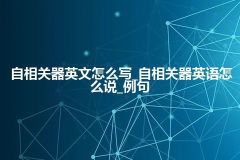 自相关器英文怎么写_自相关器英语怎么说_例句