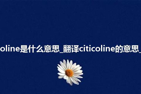 citicoline是什么意思_翻译citicoline的意思_用法