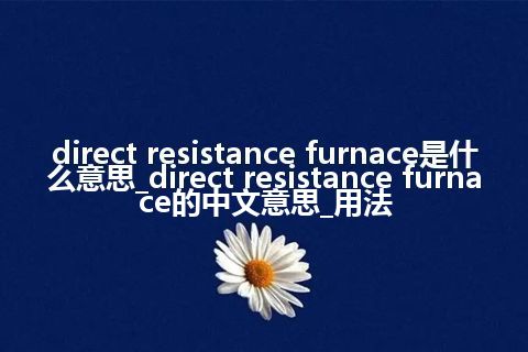 direct resistance furnace是什么意思_direct resistance furnace的中文意思_用法