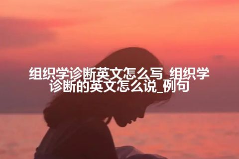 组织学诊断英文怎么写_组织学诊断的英文怎么说_例句