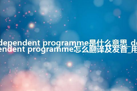dependent programme是什么意思_dependent programme怎么翻译及发音_用法