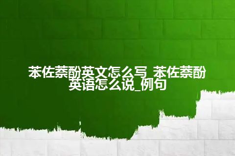 苯佐萘酚英文怎么写_苯佐萘酚英语怎么说_例句