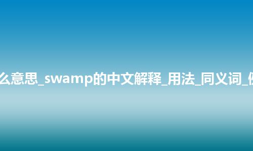 swamp是什么意思_swamp的中文解释_用法_同义词_例句_英语短语