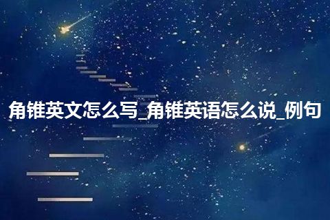 角锥英文怎么写_角锥英语怎么说_例句