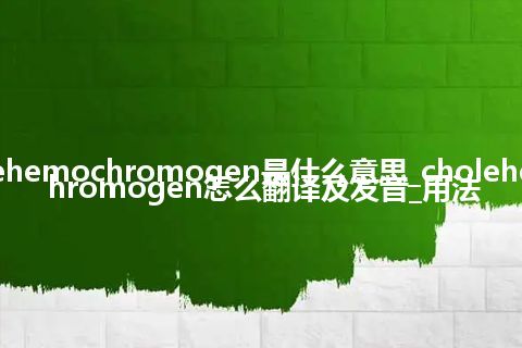 cholehemochromogen是什么意思_cholehemochromogen怎么翻译及发音_用法