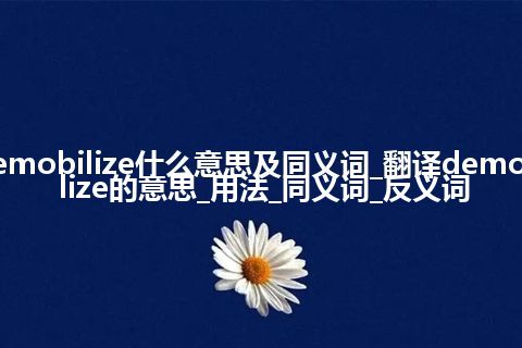 demobilize什么意思及同义词_翻译demobilize的意思_用法_同义词_反义词