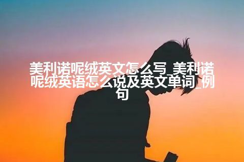 美利诺呢绒英文怎么写_美利诺呢绒英语怎么说及英文单词_例句