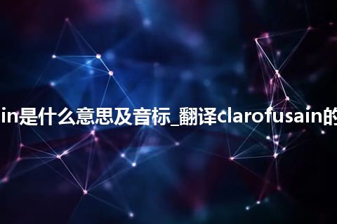 clarofusain是什么意思及音标_翻译clarofusain的意思_用法