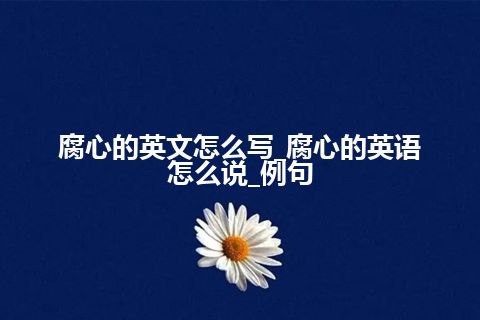 腐心的英文怎么写_腐心的英语怎么说_例句