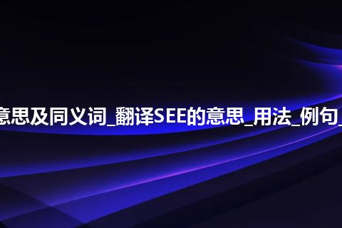 SEE什么意思及同义词_翻译SEE的意思_用法_例句_英语短语