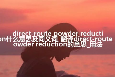 direct-route powder reduction什么意思及同义词_翻译direct-route powder reduction的意思_用法