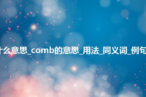 comb是什么意思_comb的意思_用法_同义词_例句_英语短语