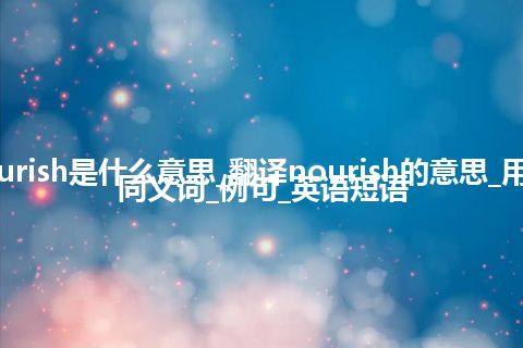 nourish是什么意思_翻译nourish的意思_用法_同义词_例句_英语短语