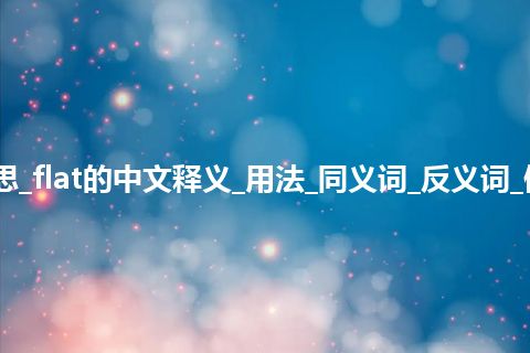 flat是什么意思_flat的中文释义_用法_同义词_反义词_例句_英语短语