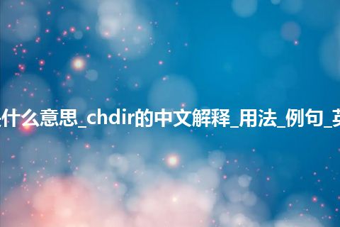chdir是什么意思_chdir的中文解释_用法_例句_英语短语