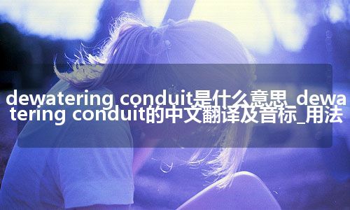 dewatering conduit是什么意思_dewatering conduit的中文翻译及音标_用法