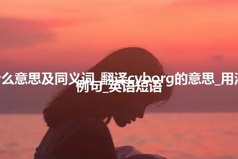 cyborg什么意思及同义词_翻译cyborg的意思_用法_同义词_例句_英语短语