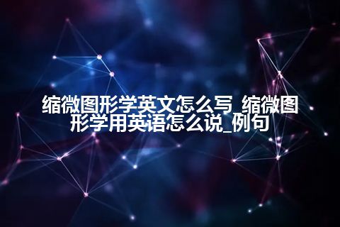 缩微图形学英文怎么写_缩微图形学用英语怎么说_例句