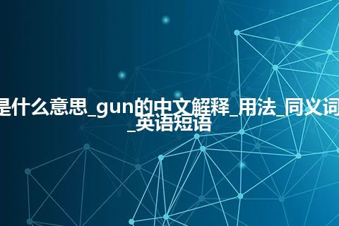 gun是什么意思_gun的中文解释_用法_同义词_例句_英语短语