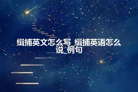 缉捕英文怎么写_缉捕英语怎么说_例句