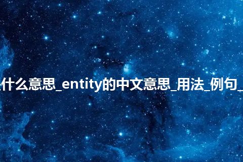 entity是什么意思_entity的中文意思_用法_例句_英语短语