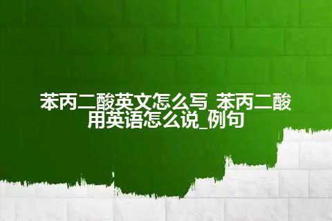 苯丙二酸英文怎么写_苯丙二酸用英语怎么说_例句