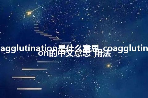 coagglutination是什么意思_coagglutination的中文意思_用法