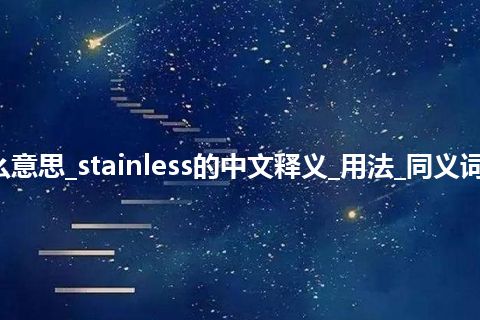 stainless是什么意思_stainless的中文释义_用法_同义词_例句_英语短语