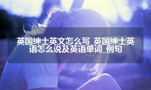英国绅士英文怎么写_英国绅士英语怎么说及英语单词_例句