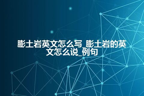 膨土岩英文怎么写_膨土岩的英文怎么说_例句