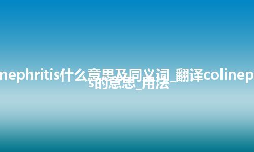 colinephritis什么意思及同义词_翻译colinephritis的意思_用法