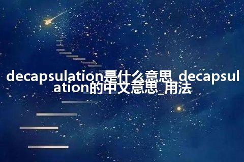 decapsulation是什么意思_decapsulation的中文意思_用法