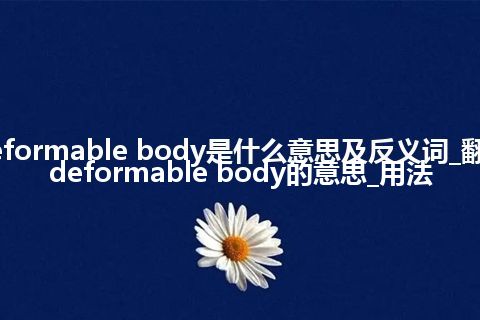 deformable body是什么意思及反义词_翻译deformable body的意思_用法