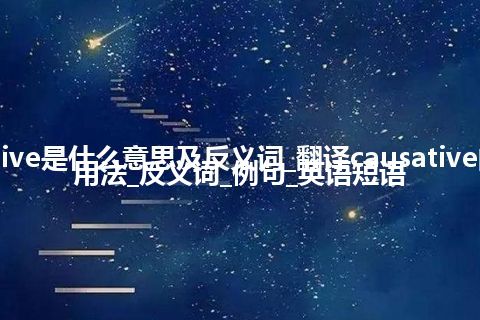 causative是什么意思及反义词_翻译causative的意思_用法_反义词_例句_英语短语