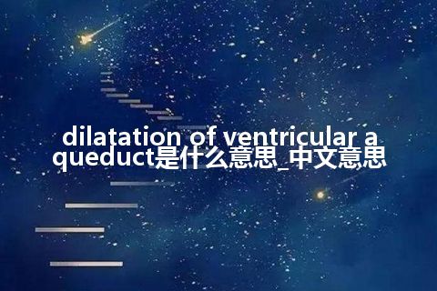 dilatation of ventricular aqueduct是什么意思_中文意思