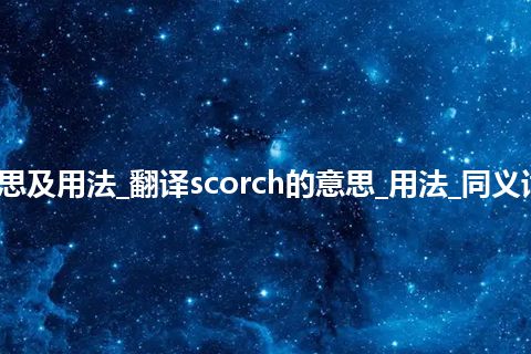 scorch是什么意思及用法_翻译scorch的意思_用法_同义词_例句_英语短语