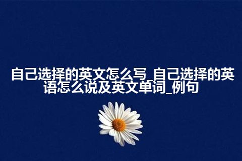 自己选择的英文怎么写_自己选择的英语怎么说及英文单词_例句